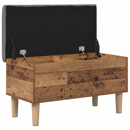 vidaXL Storage Bench with Cushion Old Wood 82 x 42 x 46 cm