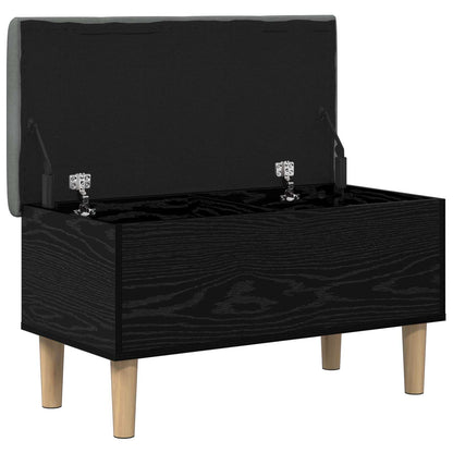 vidaXL Storage Bench with Cushion Black Oak 82 x 42 x 46 cm