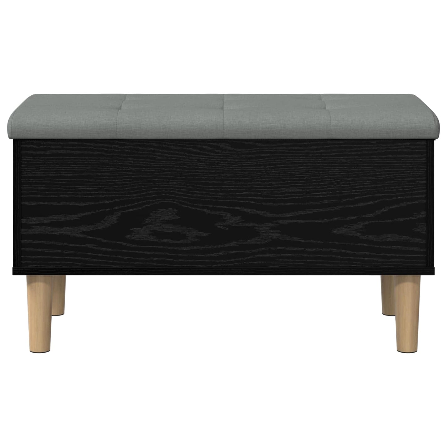 vidaXL Storage Bench with Cushion Black Oak 82 x 42 x 46 cm