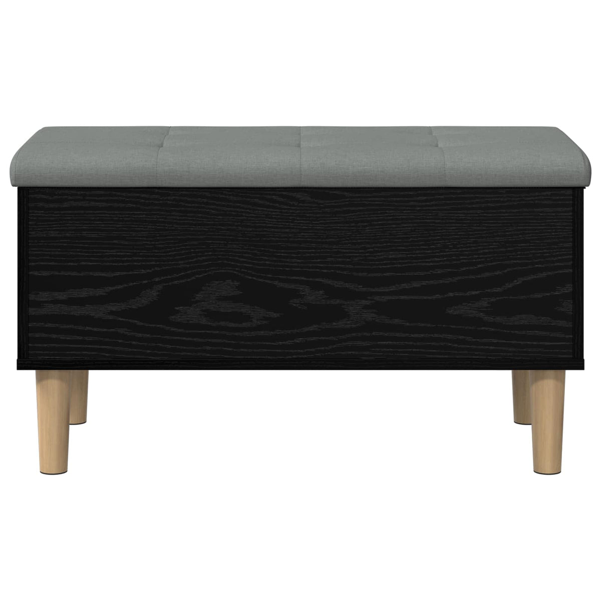 vidaXL Storage Bench with Cushion Black Oak 82 x 42 x 46 cm