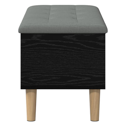 vidaXL Storage Bench with Cushion Black Oak 82 x 42 x 46 cm