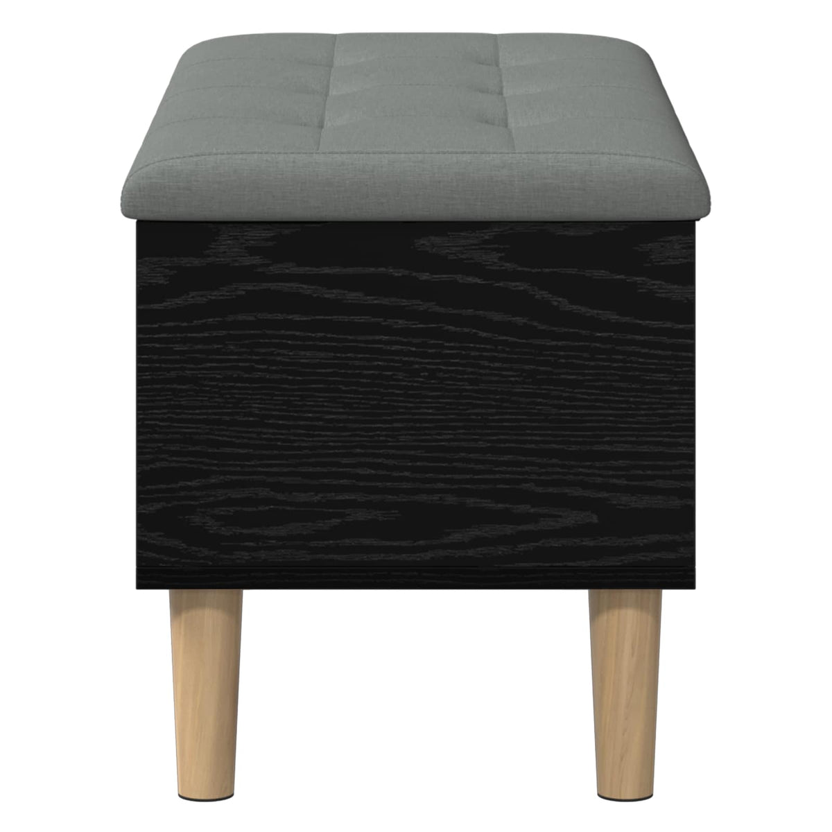 vidaXL Storage Bench with Cushion Black Oak 82 x 42 x 46 cm