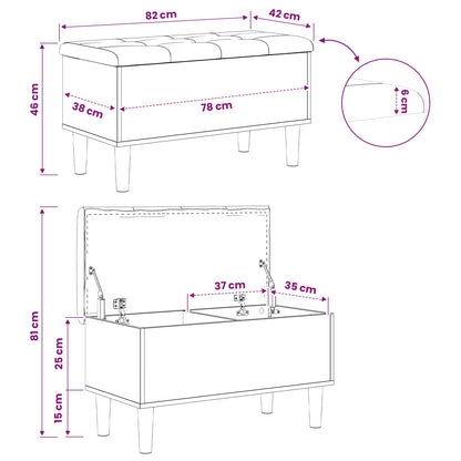 vidaXL Storage Bench with Cushion Black Oak 82 x 42 x 46 cm