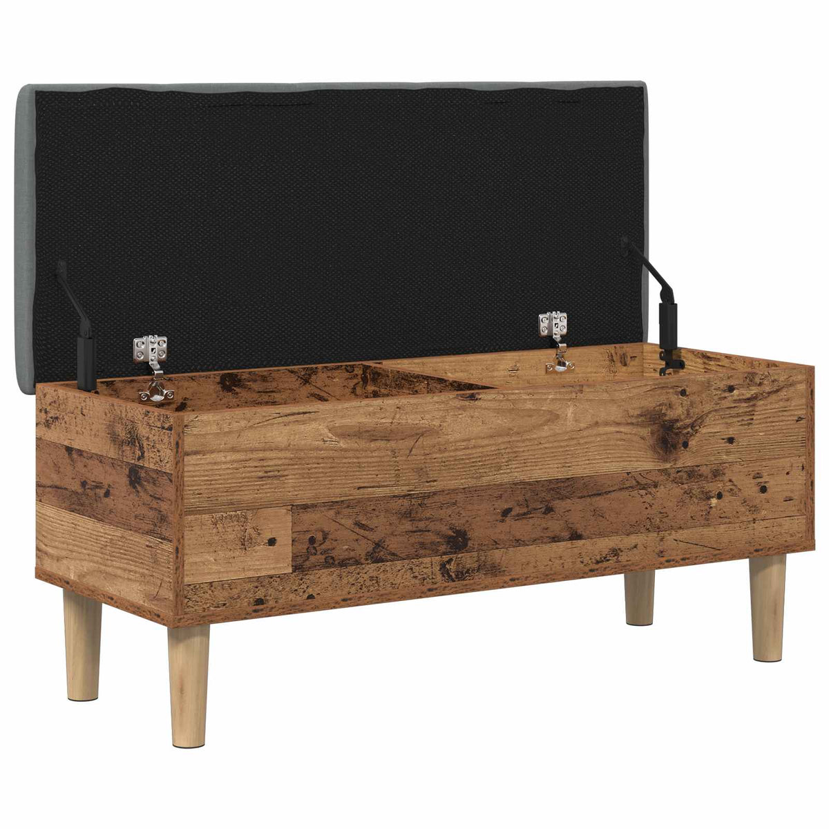 vidaXL Storage Bench with Cushion Old Wood 102 x 42 x 46 cm