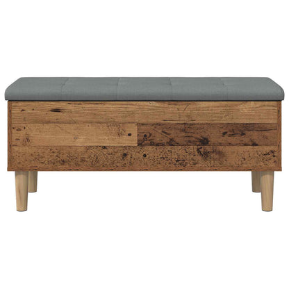 vidaXL Storage Bench with Cushion Old Wood 102 x 42 x 46 cm