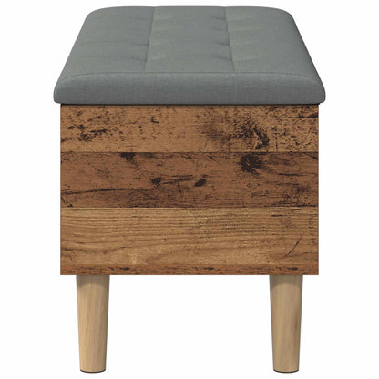 vidaXL Storage Bench with Cushion Old Wood 102 x 42 x 46 cm