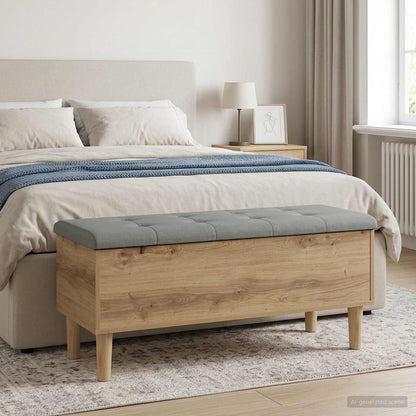 vidaXL Storage Bench with Cushion Artisan Oak 102 x 42 x 46 cm