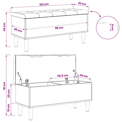 vidaXL Storage Bench with Cushion Artisan Oak 102 x 42 x 46 cm