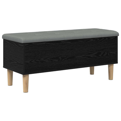 vidaXL Storage Bench with Cushion Black Oak 102 x 42 x 46 cm