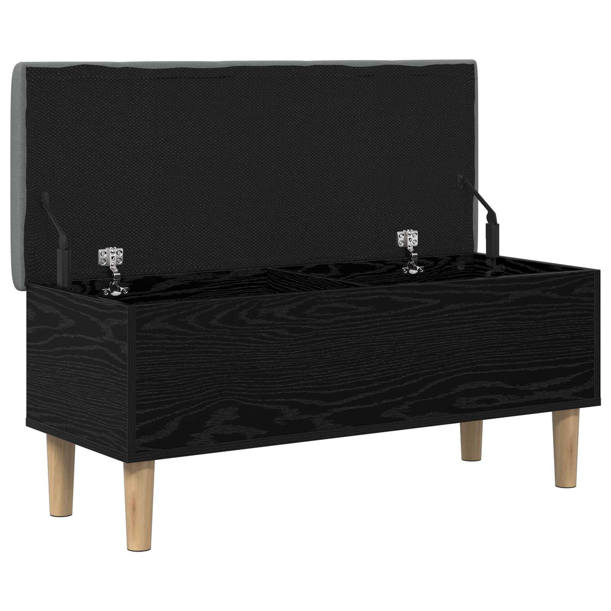 vidaXL Storage Bench with Cushion Black Oak 102 x 42 x 46 cm
