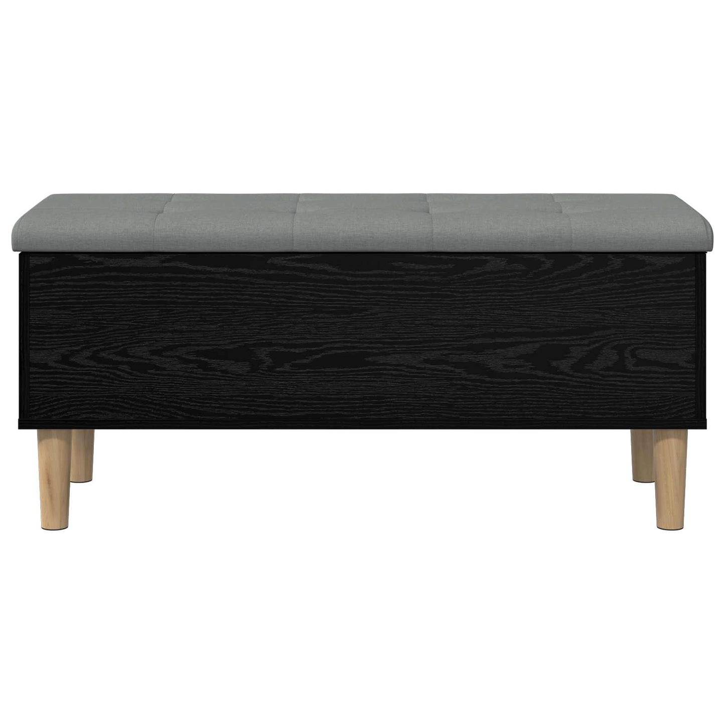 vidaXL Storage Bench with Cushion Black Oak 102 x 42 x 46 cm