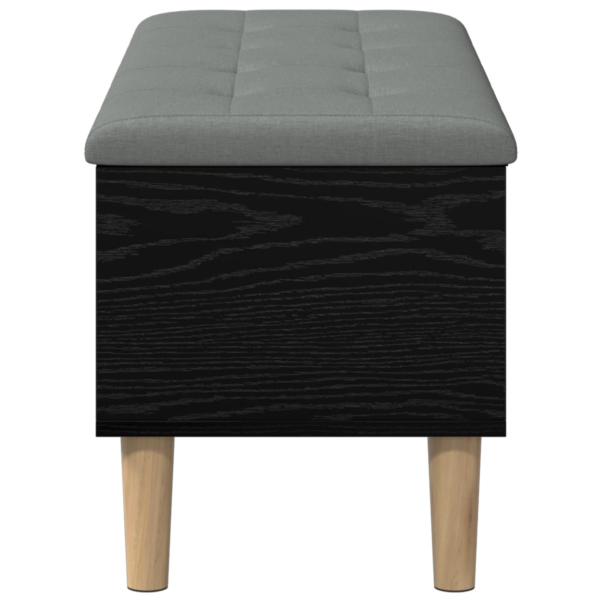 vidaXL Storage Bench with Cushion Black Oak 102 x 42 x 46 cm