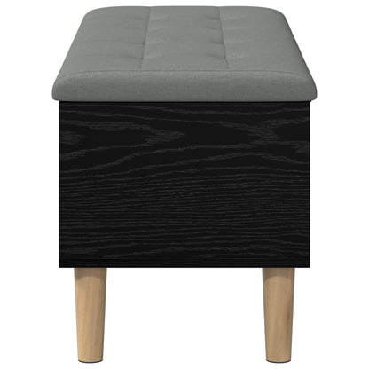 vidaXL Storage Bench with Cushion Black Oak 102 x 42 x 46 cm