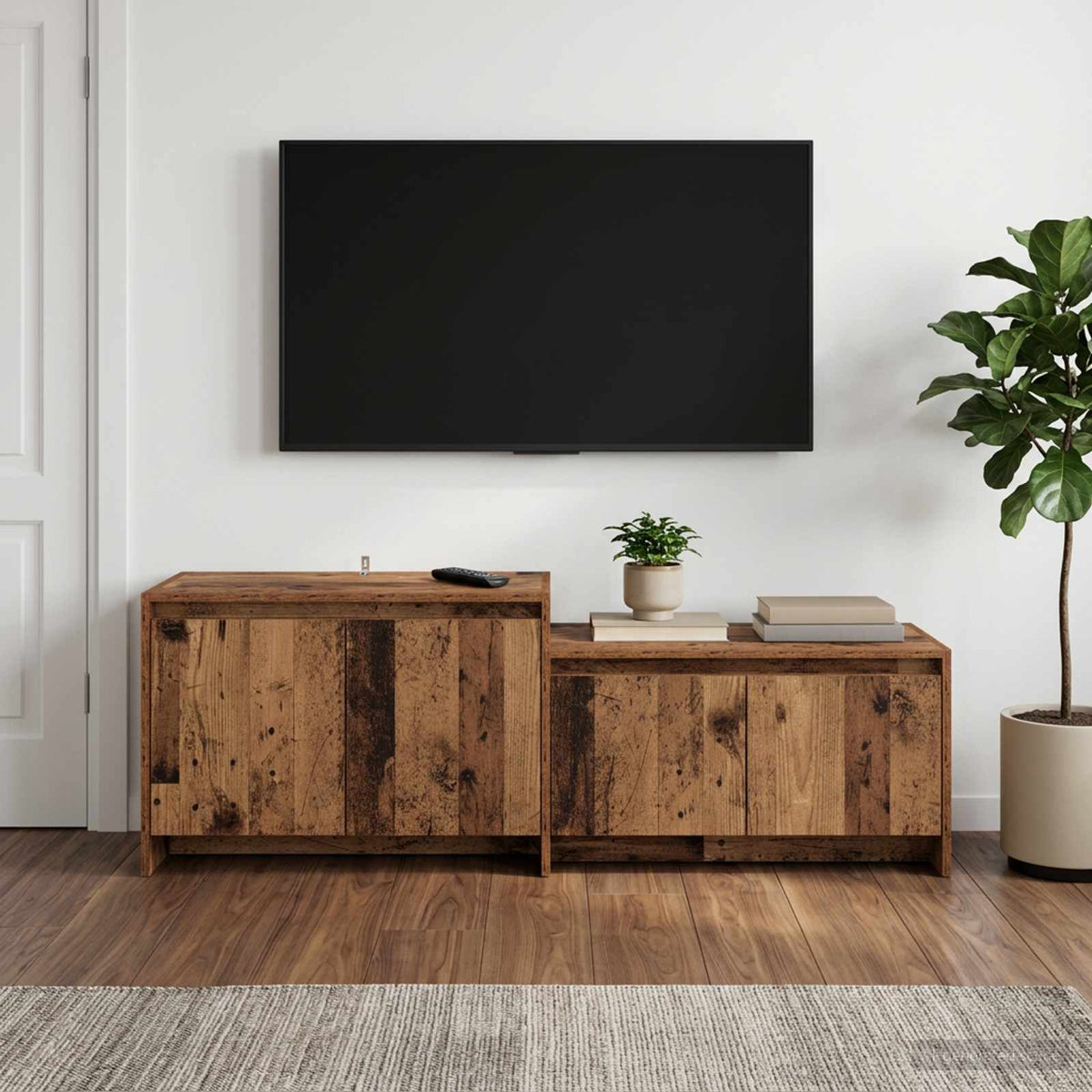 vidaXL TV Cabinet 147 x 35 x 50 cm Old Wood Engineered Wood