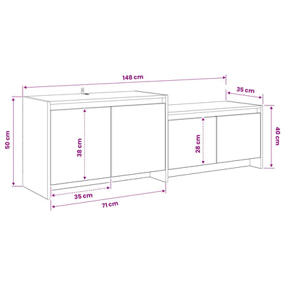 vidaXL TV Cabinet 147 x 35 x 50 cm Oak Wood Engineered Wood
