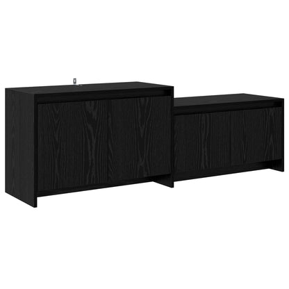 vidaXL TV Cabinet 147 x 35 x 50 cm Black Oak Engineered Wood