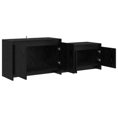 vidaXL TV Cabinet 147 x 35 x 50 cm Black Oak Engineered Wood