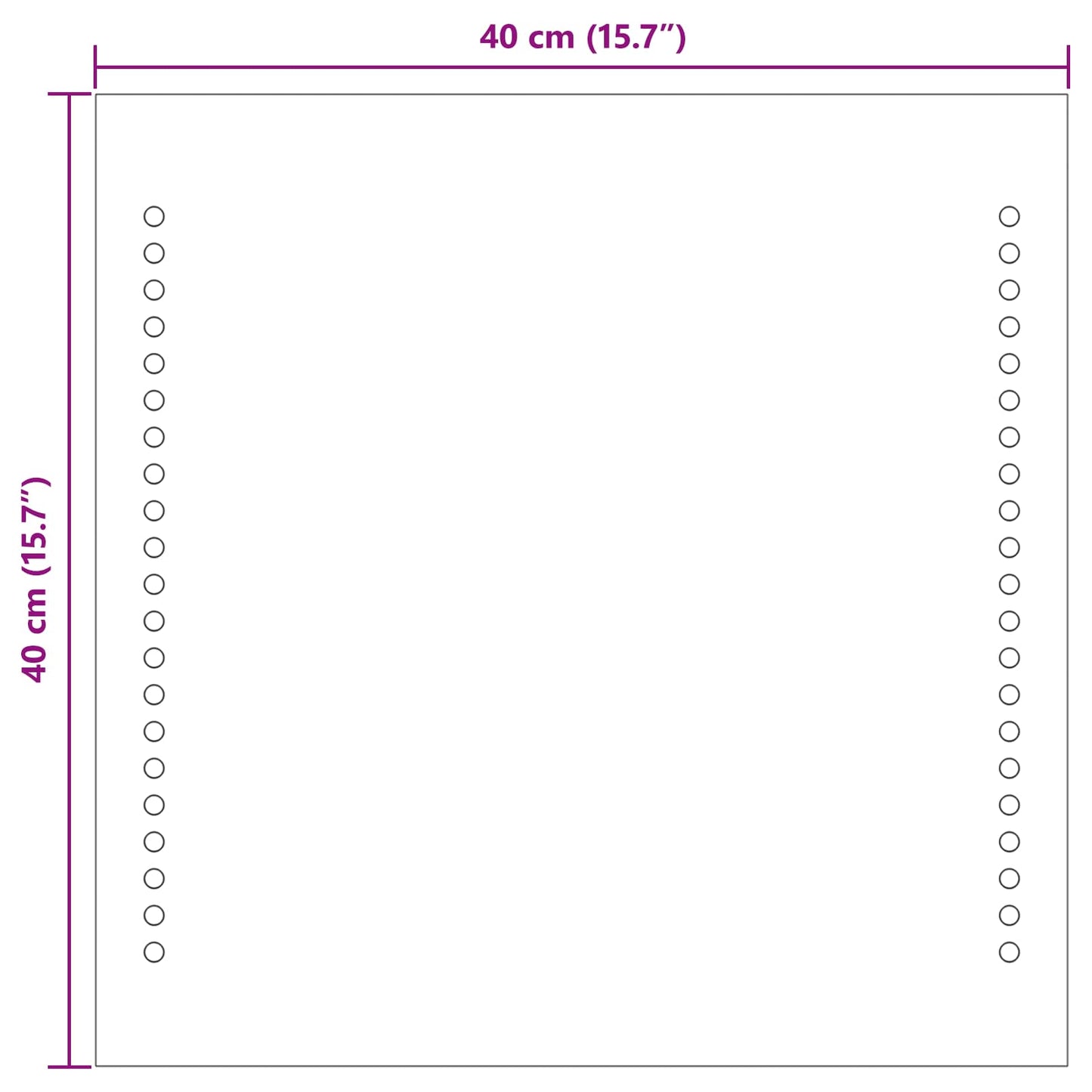 vidaXL LED Bathroom Mirror Transparent 40 x 40 cm Tempered Glass
