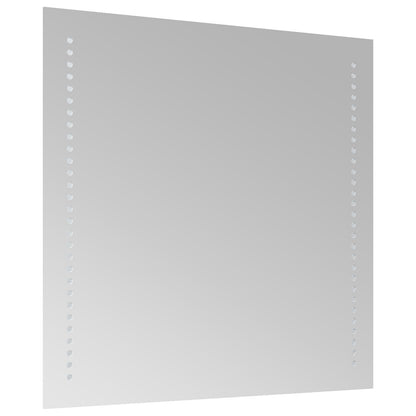 vidaXL LED Bathroom Mirror Transparent 50 x 50 cm Tempered Glass