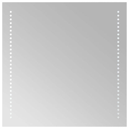 vidaXL LED Bathroom Mirror Transparent 50 x 50 cm Tempered Glass