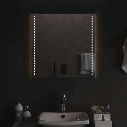 vidaXL LED Bathroom Mirror Transparent 60 x 60 cm Tempered Glass