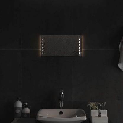 vidaXL LED Bathroom Mirror Transparent 40 x 20 cm Tempered Glass
