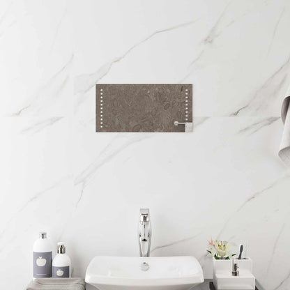 vidaXL LED Bathroom Mirror Transparent 40 x 20 cm Tempered Glass