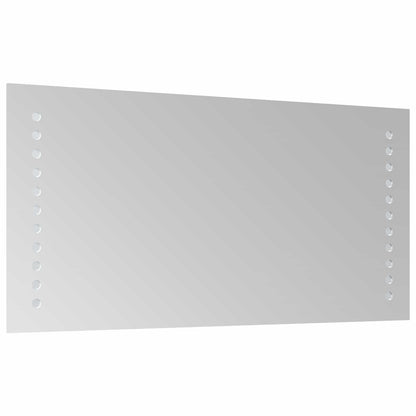 vidaXL LED Bathroom Mirror Transparent 40 x 20 cm Tempered Glass