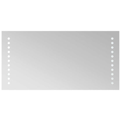 vidaXL LED Bathroom Mirror Transparent 40 x 20 cm Tempered Glass