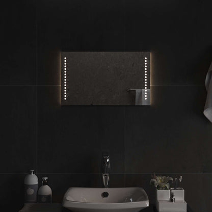 vidaXL LED Bathroom Mirror Transparent 50 x 30 cm Tempered Glass
