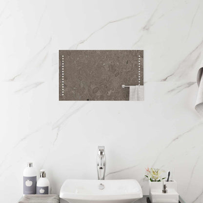 vidaXL LED Bathroom Mirror Transparent 50 x 30 cm Tempered Glass