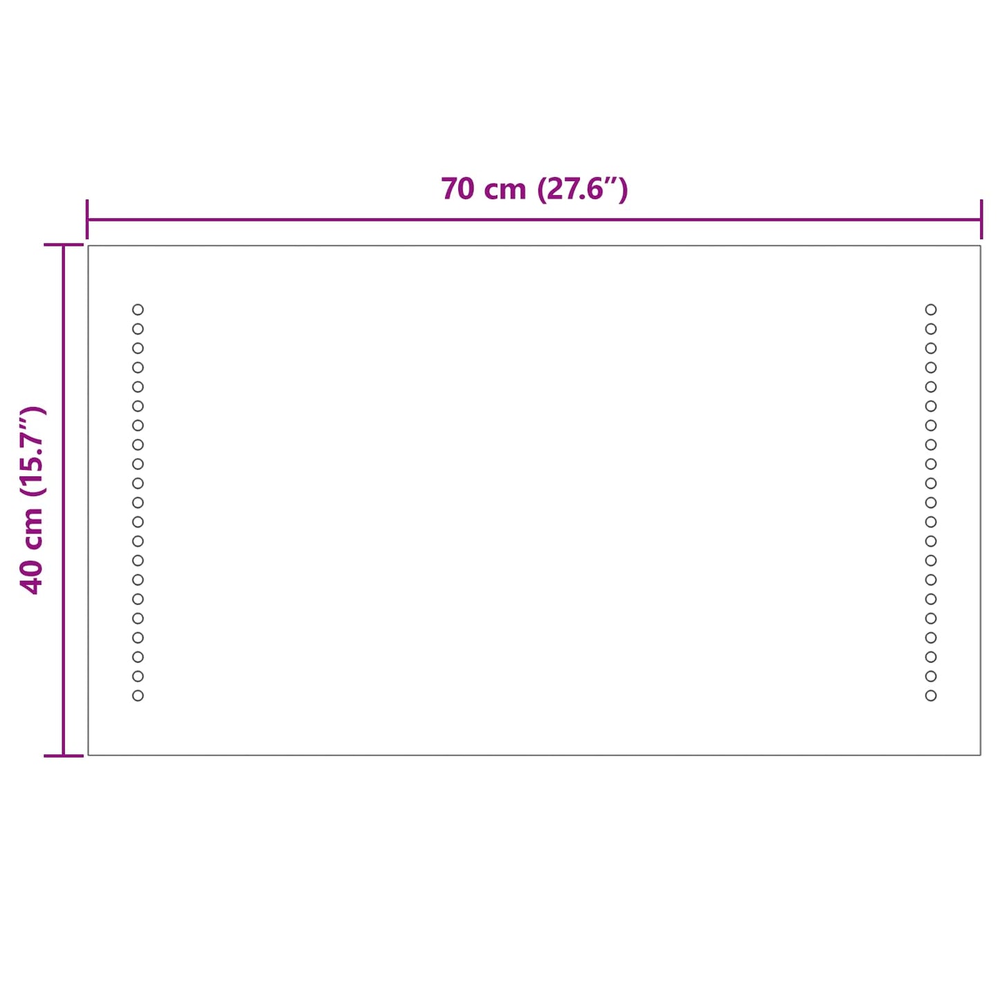 vidaXL LED Bathroom Mirror Transparent 40 x 70 cm Tempered Glass