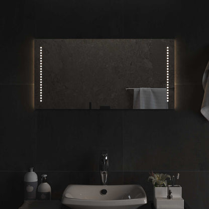 vidaXL LED Bathroom Mirror Transparent 40 x 80 cm Tempered Glass