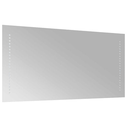 vidaXL LED Bathroom Mirror Transparent 40 x 80 cm Tempered Glass