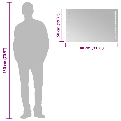 vidaXL LED Bathroom Mirror Transparent 50 x 80 cm Tempered Glass