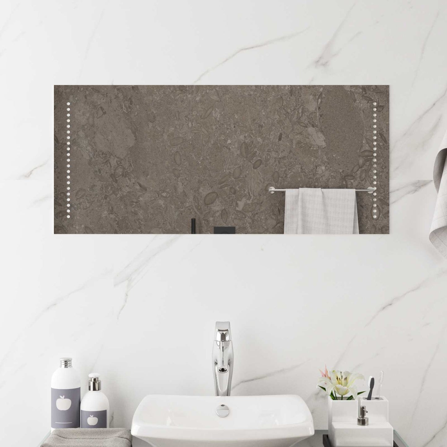 vidaXL LED Bathroom Mirror Transparent 40 x 90 cm Tempered Glass