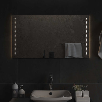 vidaXL LED Bathroom Mirror Transparent 50 x 90 cm Tempered Glass