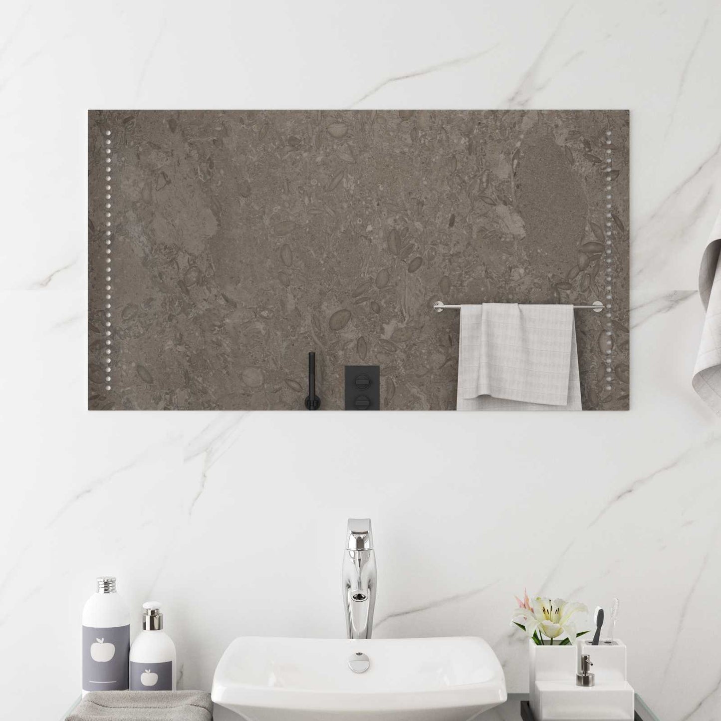 vidaXL LED Bathroom Mirror Transparent 50 x 90 cm Tempered Glass