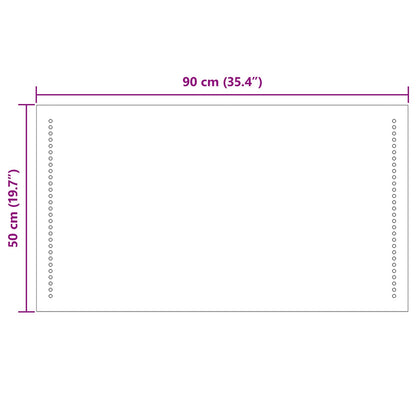 vidaXL LED Bathroom Mirror Transparent 50 x 90 cm Tempered Glass