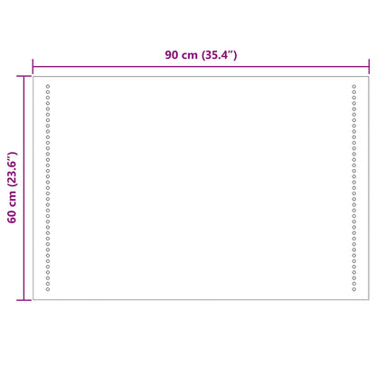 vidaXL LED Bathroom Mirror Transparent 60 x 90 cm Tempered Glass