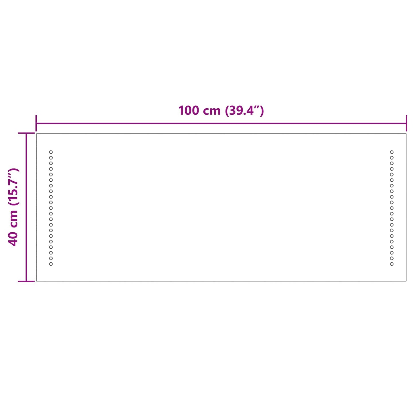 vidaXL LED Bathroom Mirror Transparent 40 x 10 cm Tempered Glass
