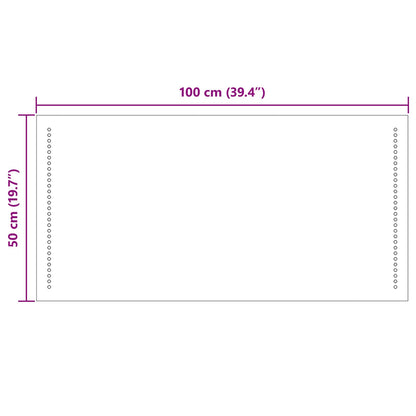 vidaXL LED Bathroom Mirror Transparent 50 x 10 cm Tempered Glass