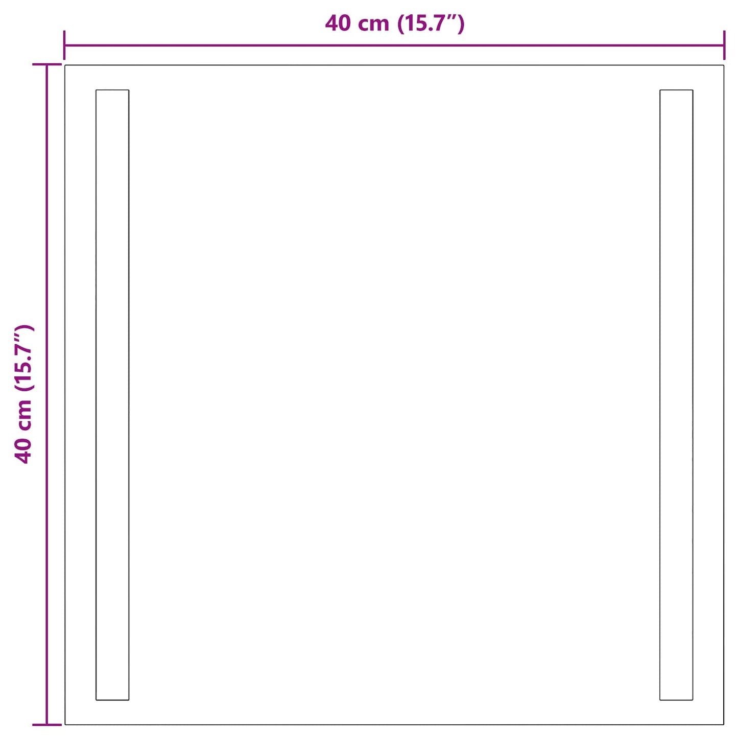 vidaXL LED Bathroom Mirror Transparent 40 x 40 cm Tempered Glass