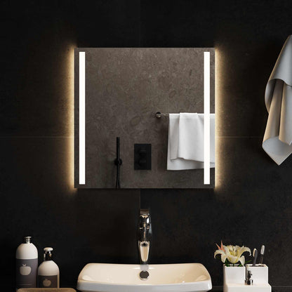 vidaXL LED Bathroom Mirror Transparent 50 x 50 cm Tempered Glass