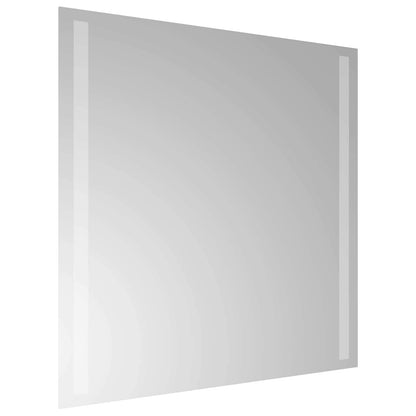 vidaXL LED Bathroom Mirror Transparent 50 x 50 cm Tempered Glass