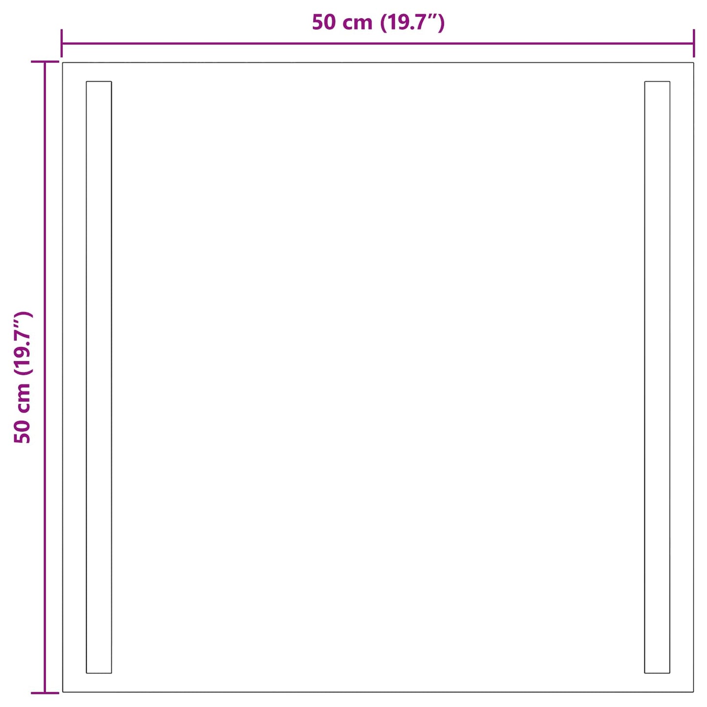 vidaXL LED Bathroom Mirror Transparent 50 x 50 cm Tempered Glass