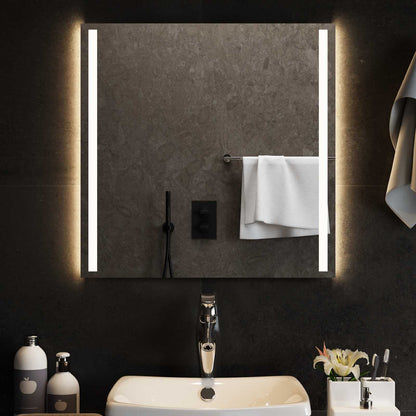 vidaXL LED Bathroom Mirror Transparent 60 x 60 cm Tempered Glass