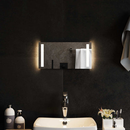 vidaXL LED Bathroom Mirror Transparent 40 x 20 cm Tempered Glass