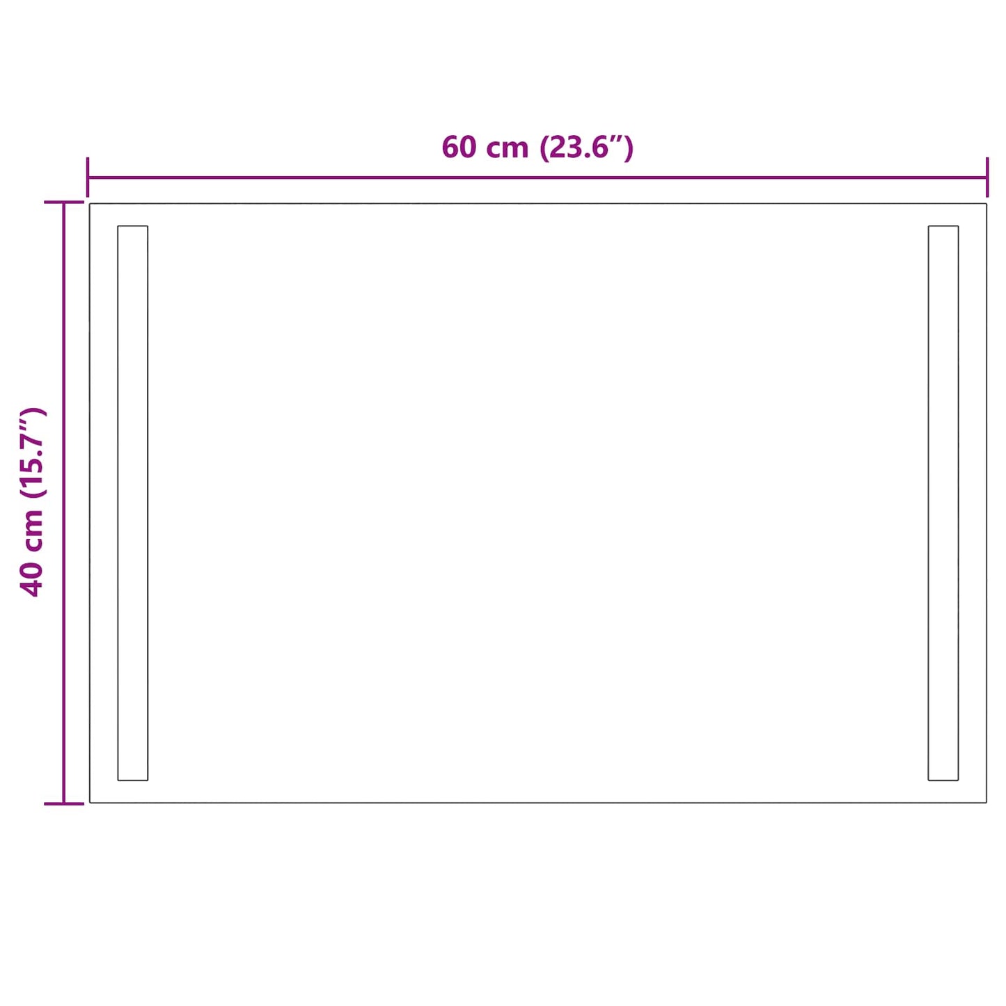 vidaXL LED Bathroom Mirror Transparent 60 x 40 cm Tempered Glass