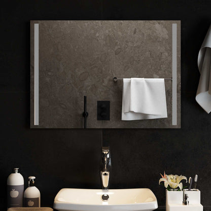 vidaXL LED Bathroom Mirror Transparent 70 x 50 cm Tempered Glass
